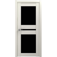 Дверь межкомнатная "Амати 19" Бьянко (Черное стекло)